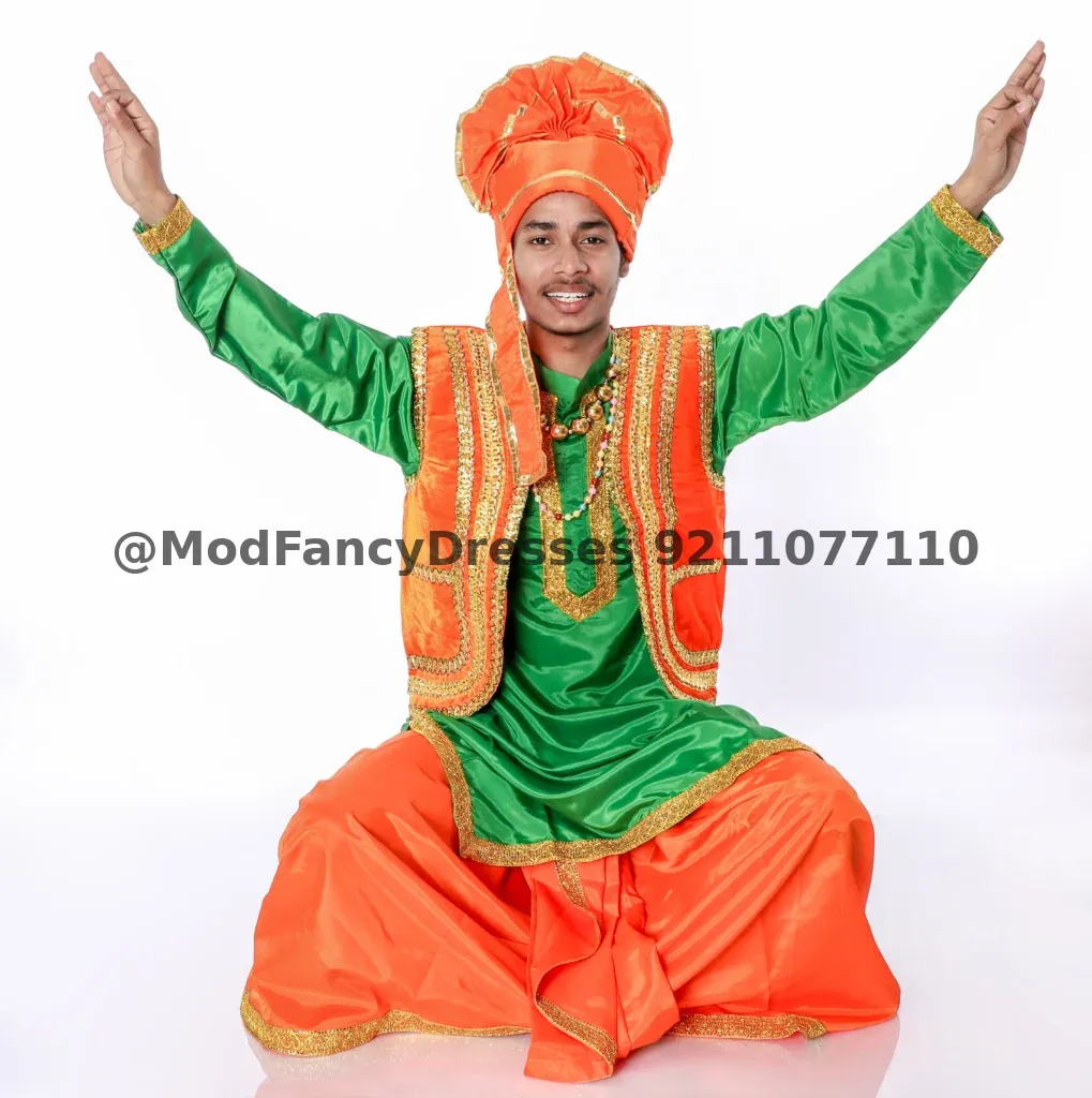 Orange Bhangra Dance Costume
