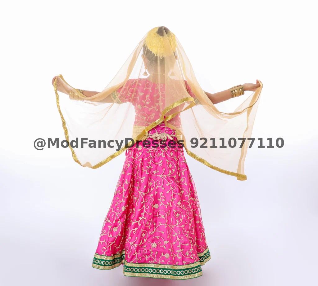 Radha Rani Lehenga Dress Pink Golden Thumbnail