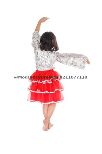 Western Dance Costume Red Silver Thumbnail