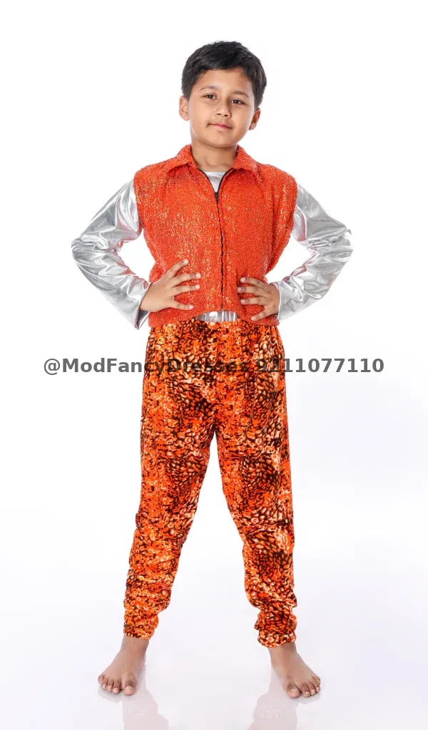 Western Dance Dress For Boys Orange